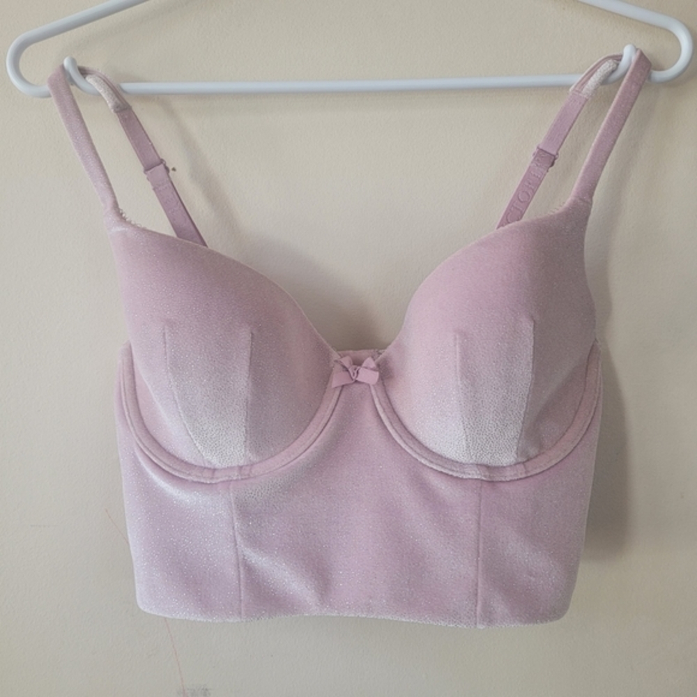 Victoria's secret lined velvet bra,long line,corset,bustier,34D